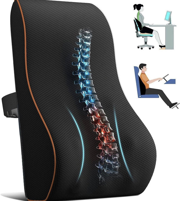 AirPosture™ Lumbar Cushion – Ergonomic Memory Foam Support for Back Relief