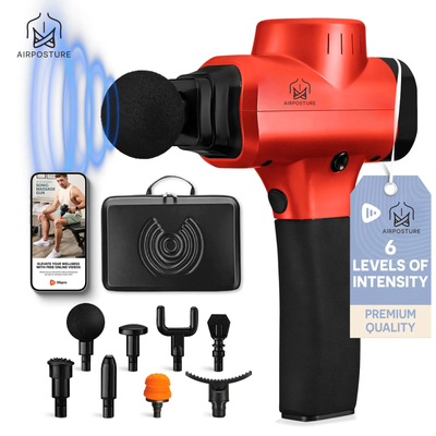 LifePro Muscle Massage Gun – Deep Tissue Percussion for Athletes (8 Heads, 5 Speeds)