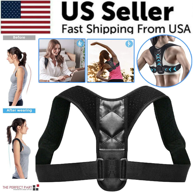 AirPosture Corrector Adjustable Back Brace Shoulder Support Clavicle Belt Men Women
